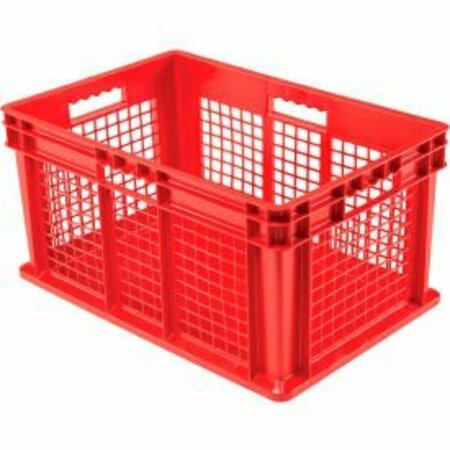 AKRO-MILS GEC&#153; Mesh Straight Wall Container, Solid Base, 23-3/4"Lx15-3/4"Wx12-1/4"H, Red 37672RED